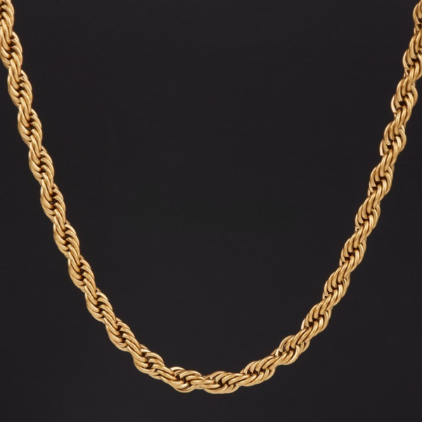 Rope Design Chain 24K Gold Plated